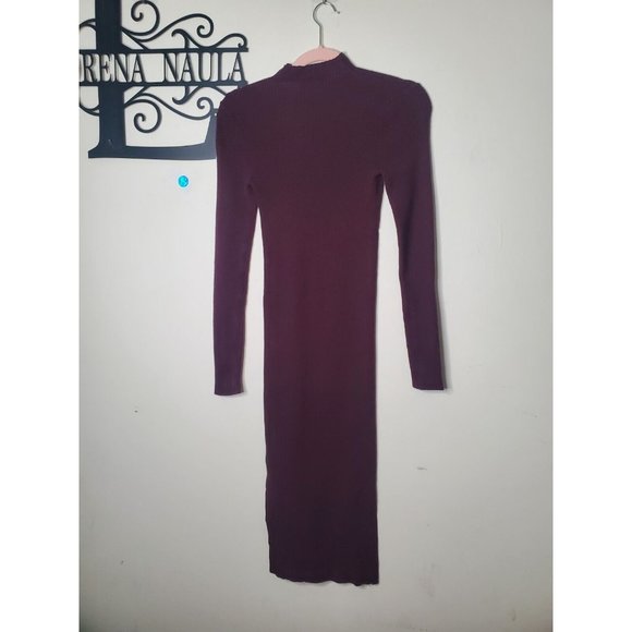 Dress Forum Los Angeles Womens Small Burgundy long Length With Side Slit Dress - Picture 2 of 11